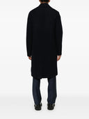 Men long peacoat boiled wool