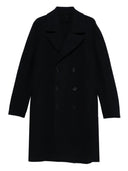 Men long peacoat boiled wool