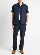 S/S Linen Shirt Costal Blue