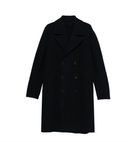 Men long peacoat boiled wool
