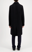 Men long peacoat boiled wool
